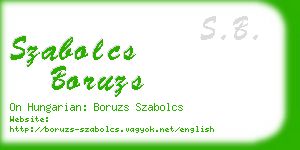 szabolcs boruzs business card